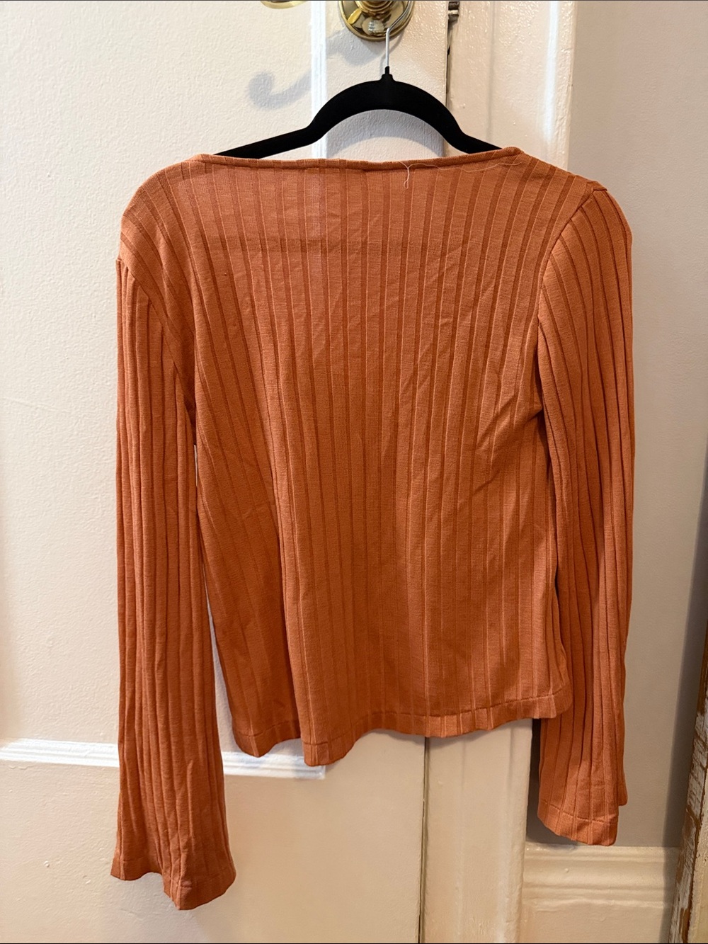 Madewell Ribbed Button-Down Top in Rust - Picture 3 of 5